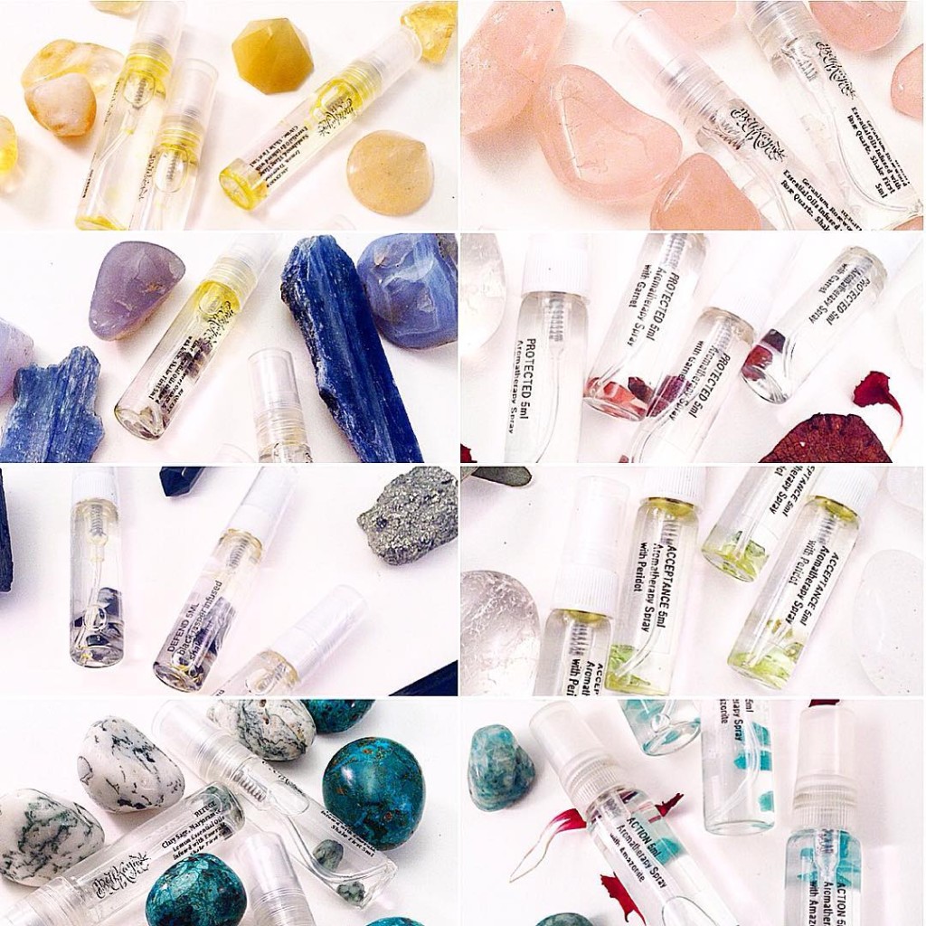 Mini Crystal Infused Aromatherapy Sprayers in 9 Different Intentional Tones